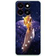 Чехол со стразами ZTE Blade A35 Girl with Umbrella