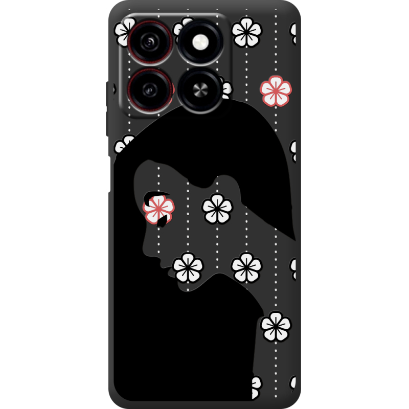 Черный чехол BoxFace ZTE Blade A35 Flower Hair