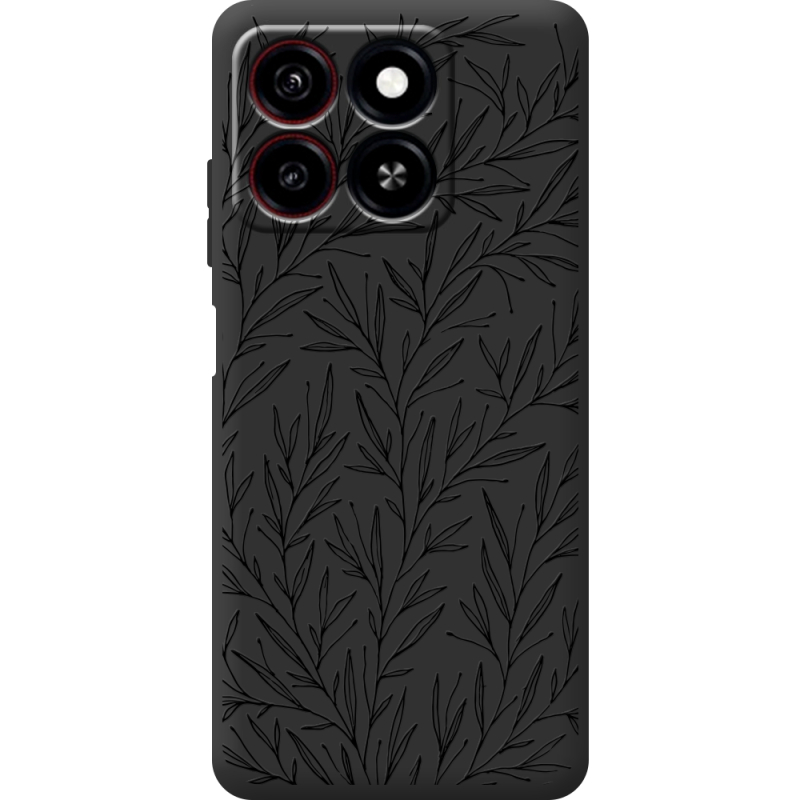 Черный чехол BoxFace ZTE Blade A35 Leaves