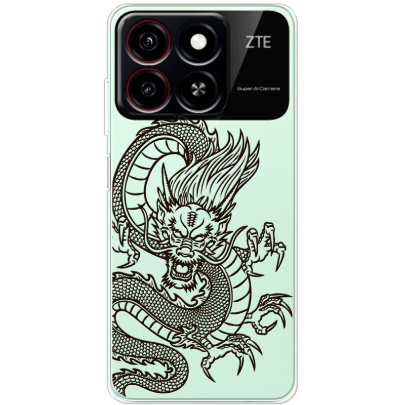 Прозорий чохол BoxFace ZTE Blade A55 Chinese Dragon