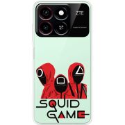 Прозорий чохол BoxFace ZTE Blade A55 siquid game люди в красном