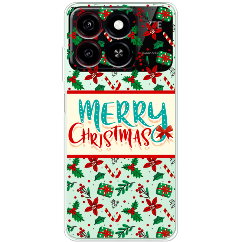 Прозорий чохол BoxFace ZTE Blade A55 Vintage Christmas Pattern