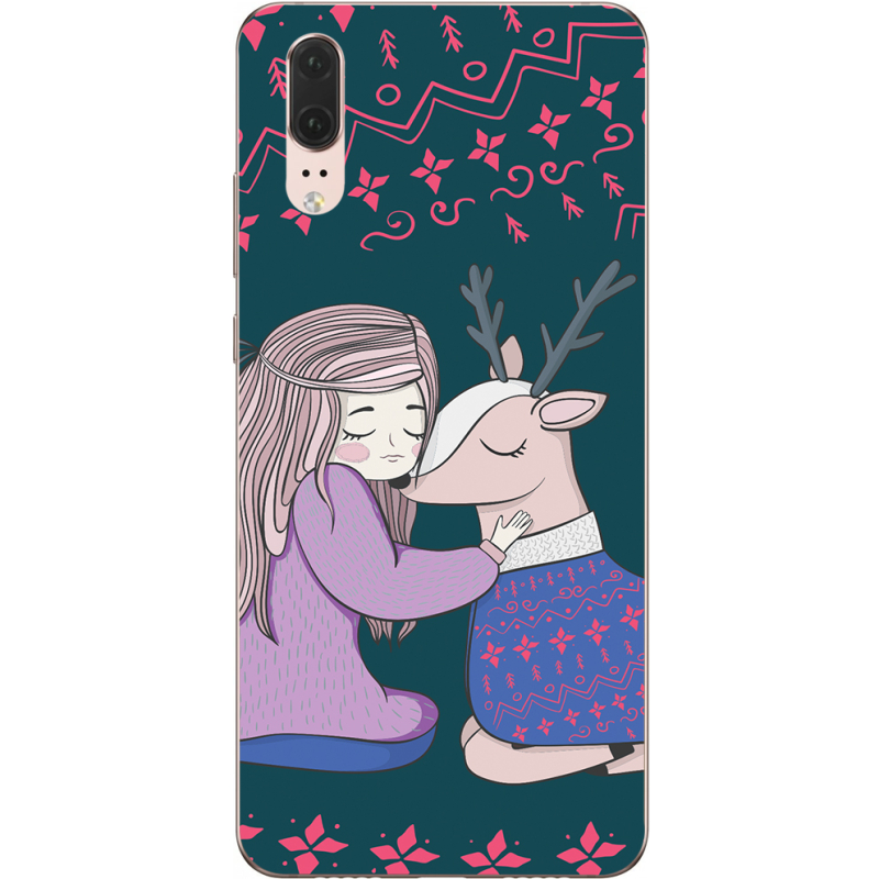 Чехол Uprint Huawei P20 Girl and deer