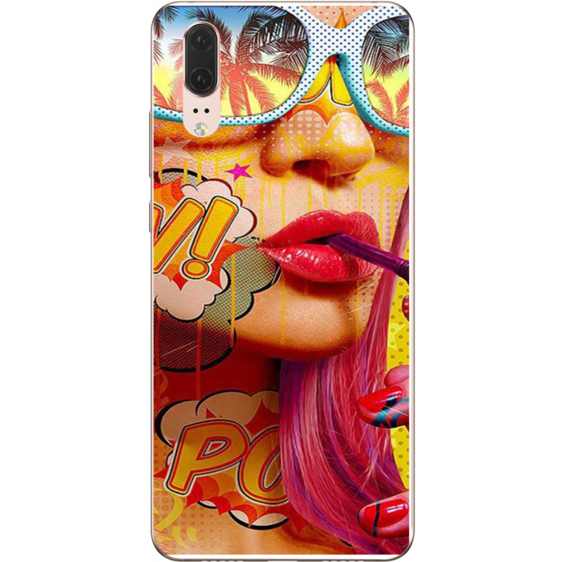 Чехол Uprint Huawei P20 Yellow Girl Pop Art