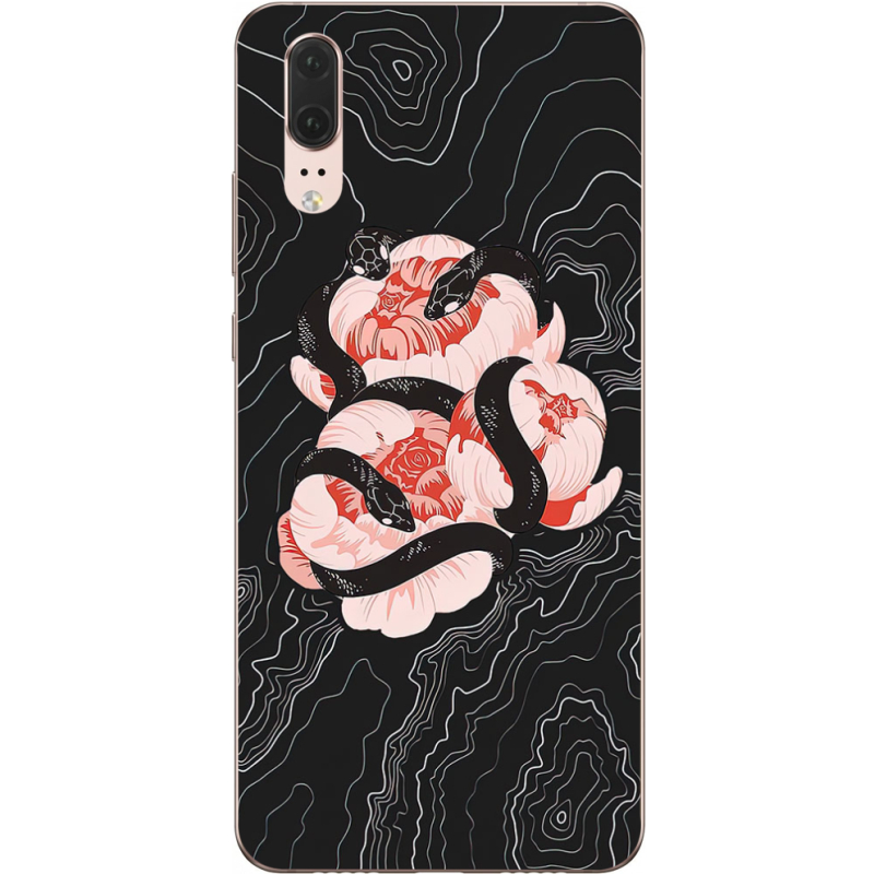 Чехол Uprint Huawei P20 Snake Rose