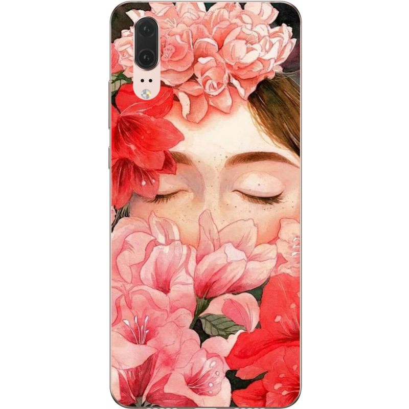 Чехол Uprint Huawei P20 Girl in Flowers