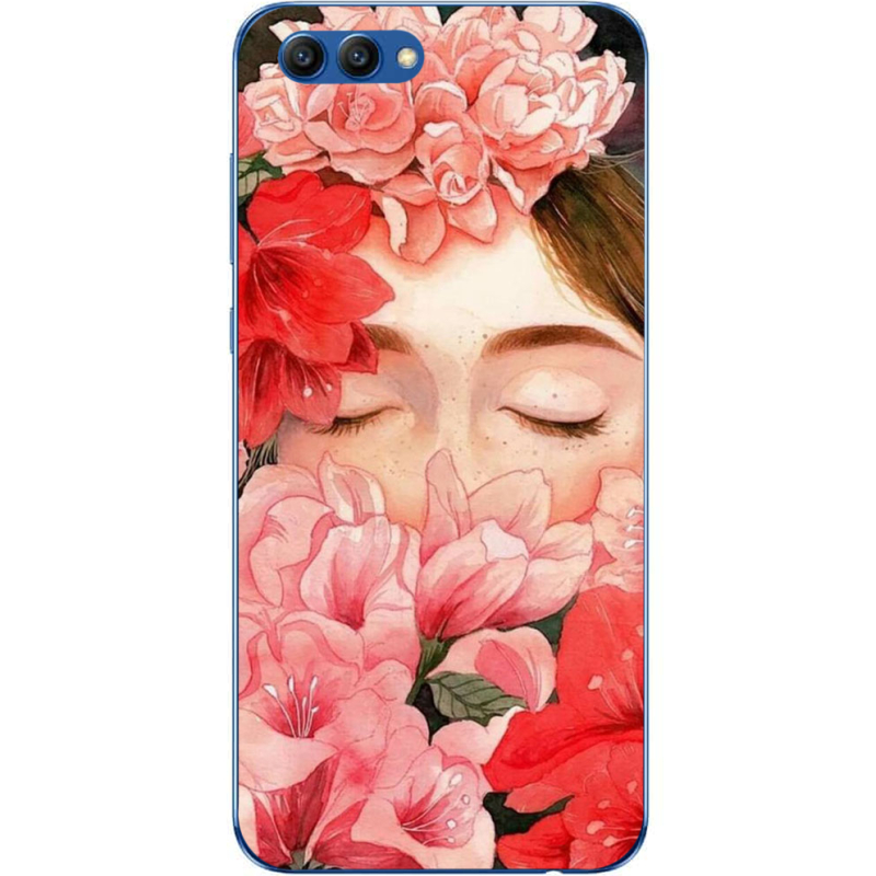 Чехол Uprint Huawei Honor V10 Girl in Flowers