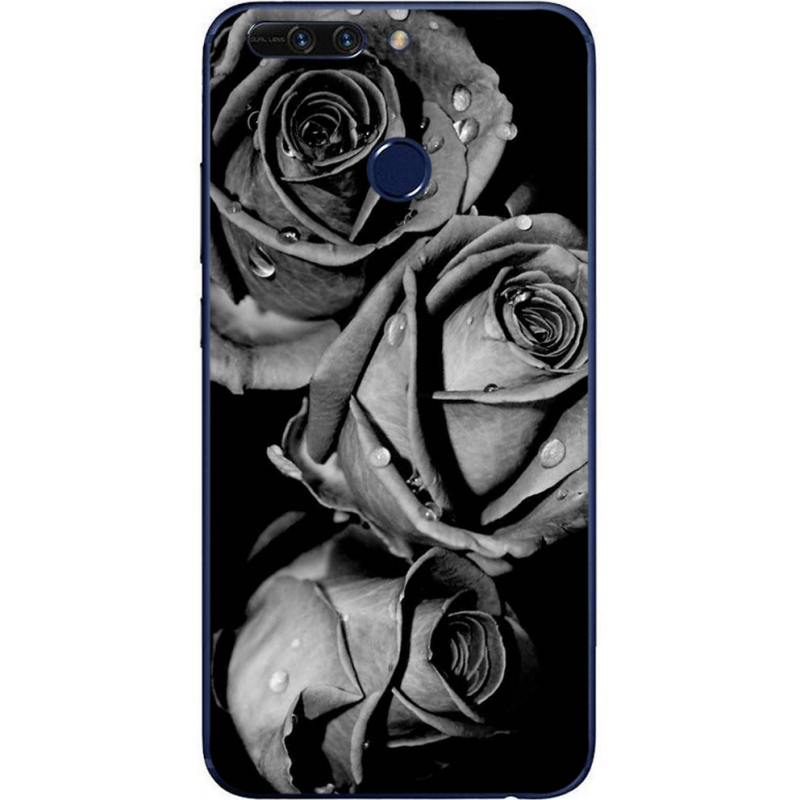 Чехол Uprint Huawei Honor V9 Black and White Roses