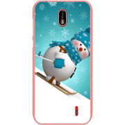 Чехол Uprint Nokia 1 Skier Snowman