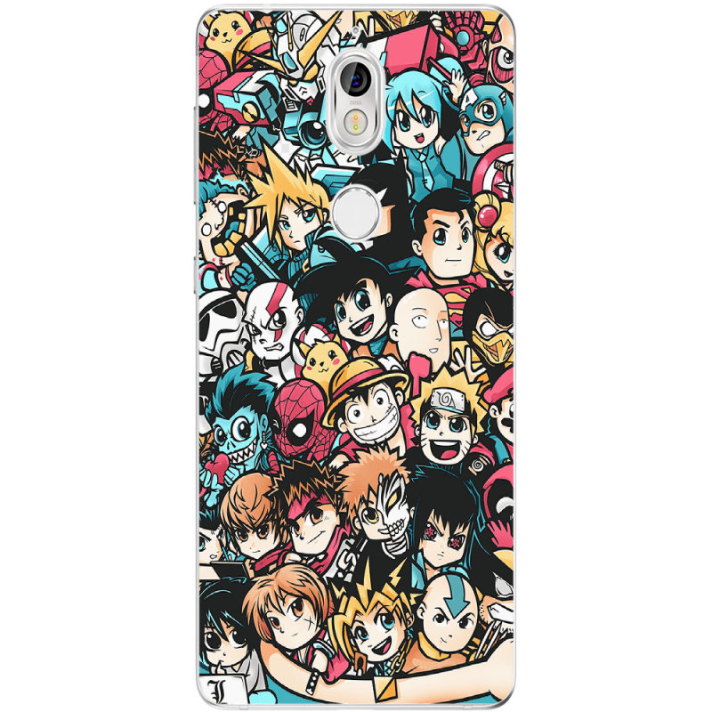 Чехол Uprint Nokia 7 Anime Stickers