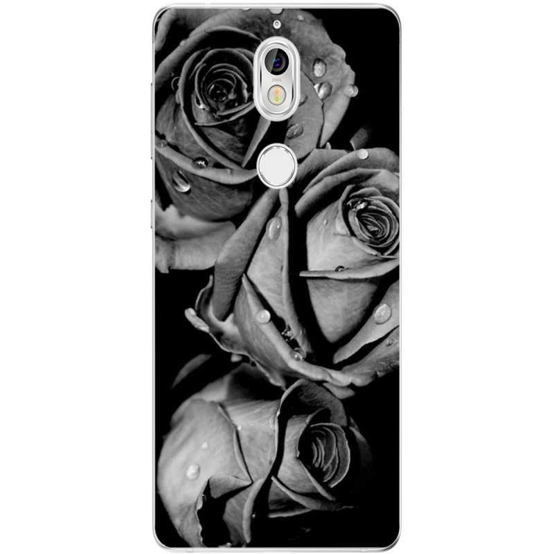 Чехол Uprint Nokia 7 Black and White Roses