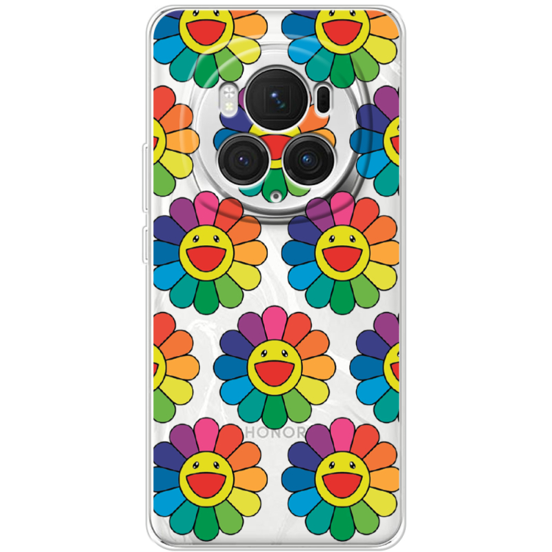 Прозрачный чехол BoxFace Honor Magic 6 Pro Hippie Flowers