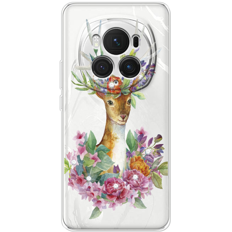 Чехол со стразами BoxFace Honor Magic 6 Pro Deer with flowers