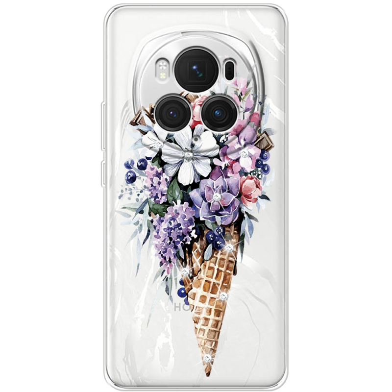 Чехол со стразами BoxFace Honor Magic 6 Pro Ice Cream Flowers