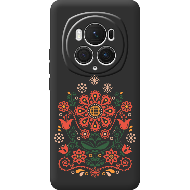 Черный чехол BoxFace Honor Magic 6 Pro Ukrainian Ornament