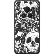 Черный чехол BoxFace Honor Magic 6 Pro Skull and Roses