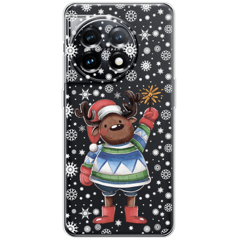 Прозрачный чехол BoxFace OnePlus 11 Christmas Deer with Snow