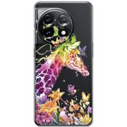 Прозрачный чехол BoxFace OnePlus 11 Colorful Giraffe