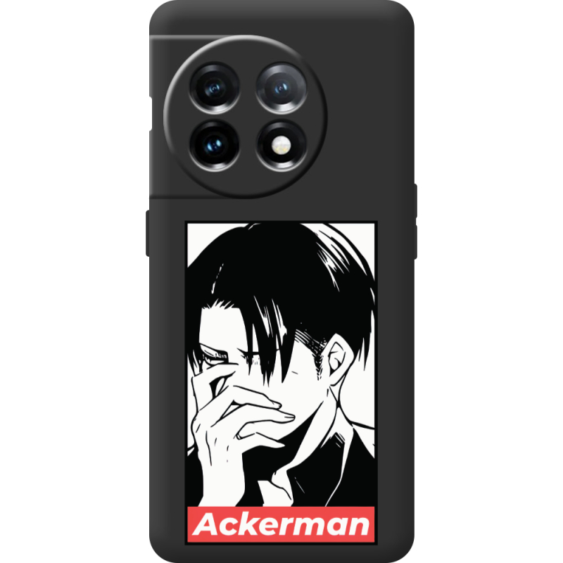 Черный чехол BoxFace OnePlus 11 Attack On Titan - Ackerman