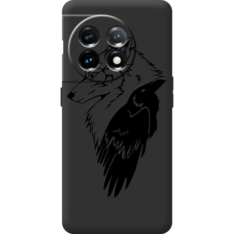 Черный чехол BoxFace OnePlus 11 Wolf and Raven