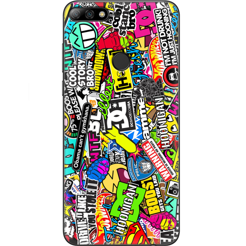 Чехол Uprint Huawei Y7 Prime 2018 / Honor 7C Pro Multicolored Inscriptions
