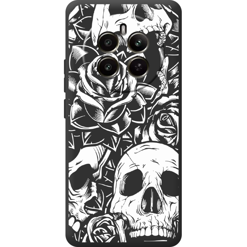 Чорний чохол BoxFace Realme 13 4G Skull and Roses