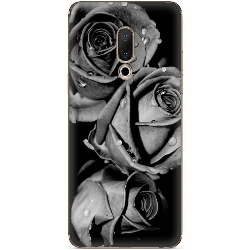 Чехол Uprint Meizu 15 Plus Black and White Roses