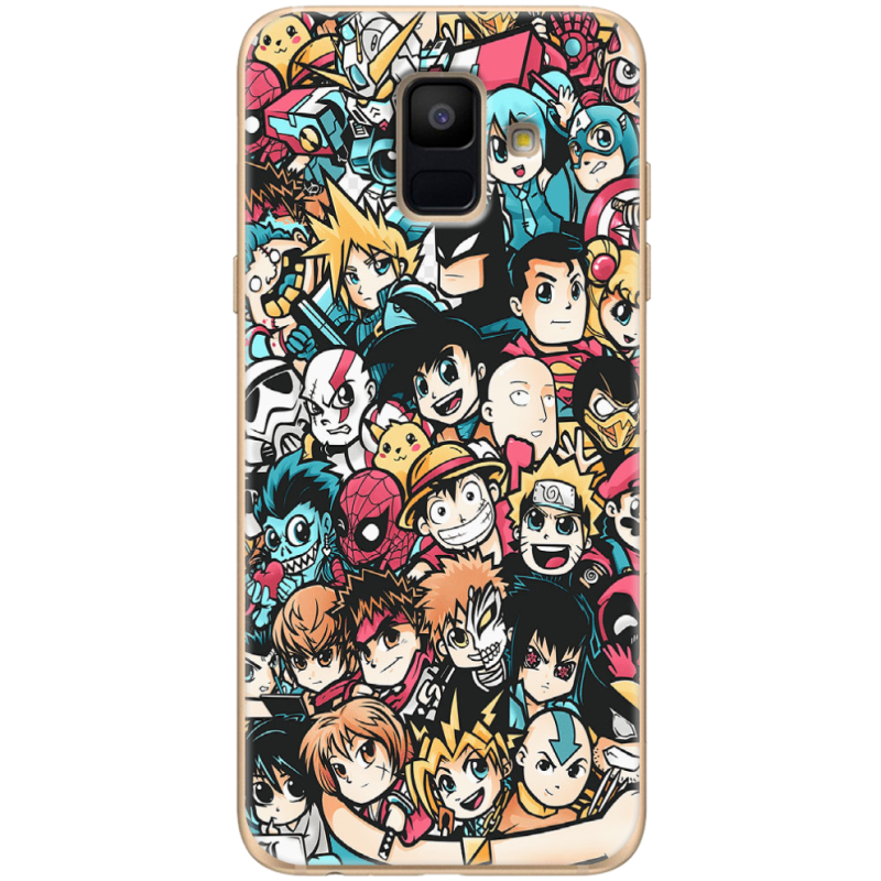 Чехол Uprint Samsung A600 Galaxy A6 2018 Anime Stickers