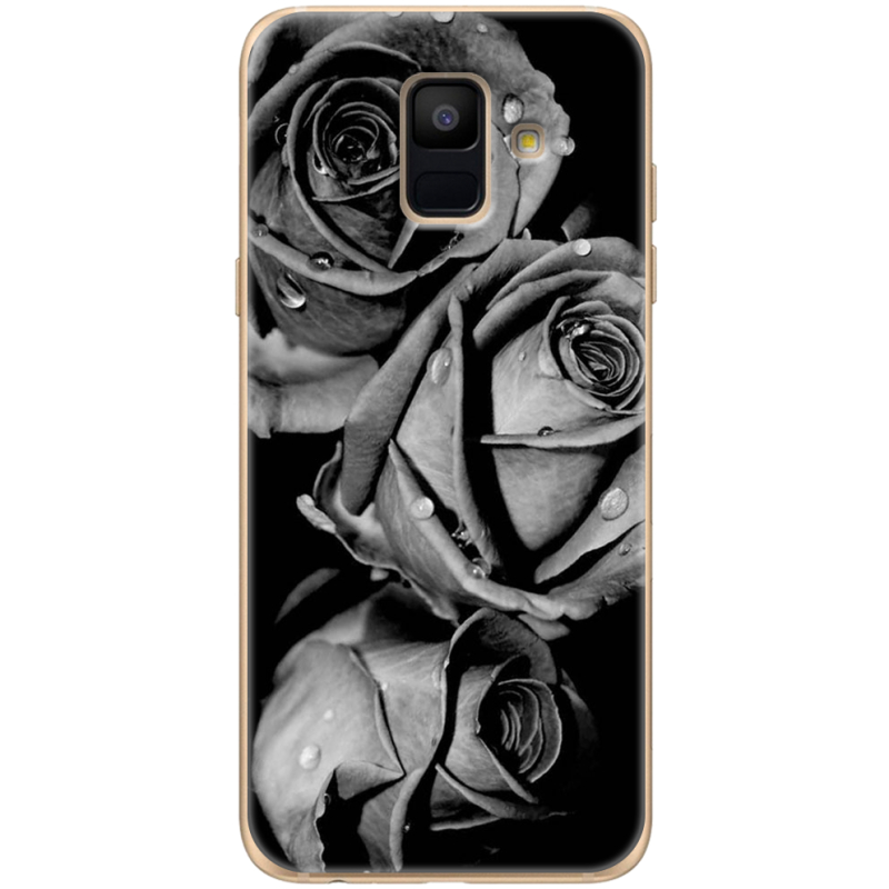 Чехол Uprint Samsung A600 Galaxy A6 2018 Black and White Roses