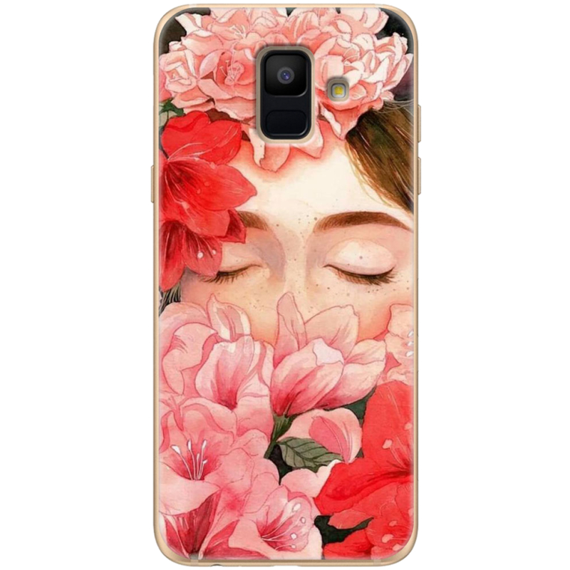 Чехол Uprint Samsung A600 Galaxy A6 2018 Girl in Flowers
