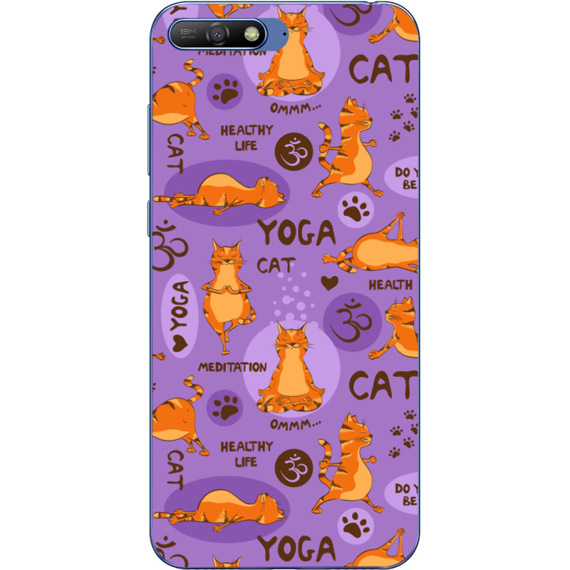 Чехол Uprint Huawei Y6 2018 Yoga Cat
