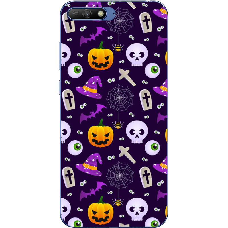 Чехол Uprint Huawei Y6 2018 Halloween Purple Mood