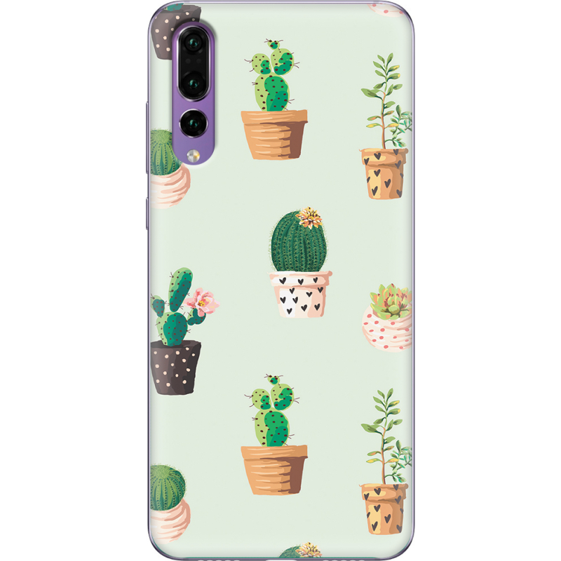 Чехол Uprint Huawei P20 Pro L-green Cacti