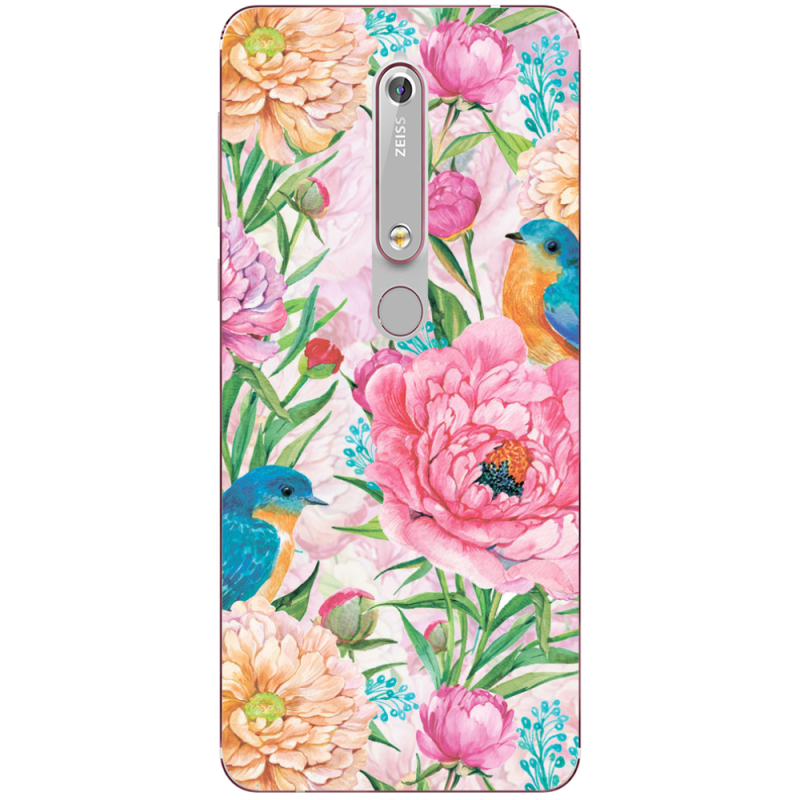 Чехол Uprint Nokia 6 2018 Birds in Flowers