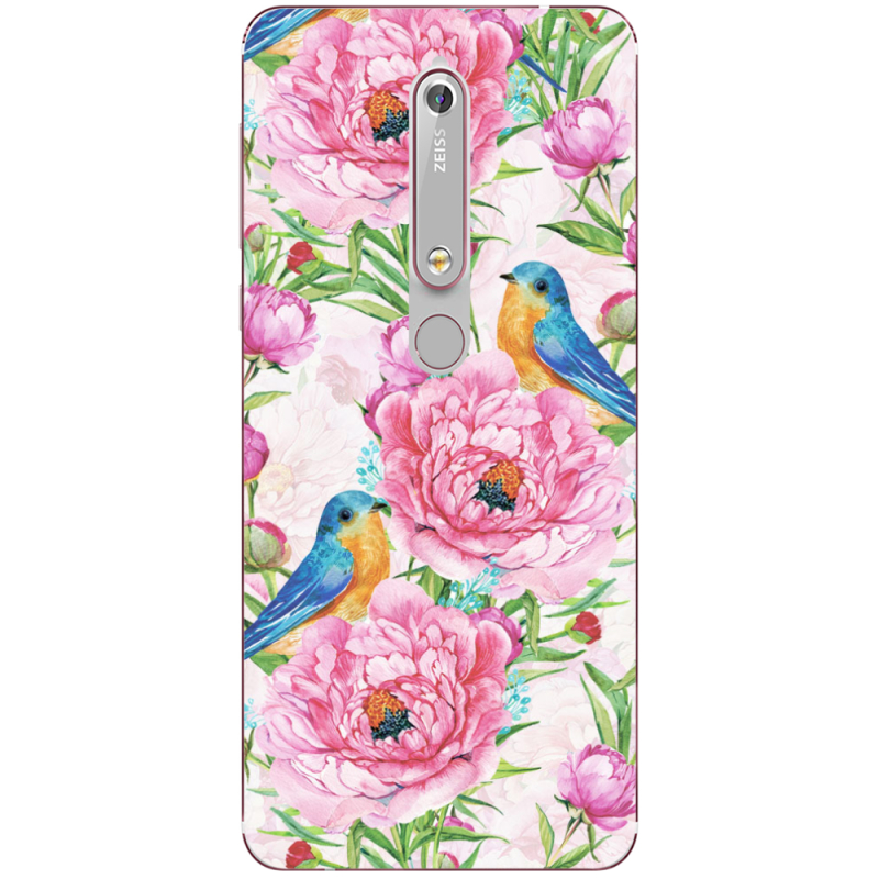 Чехол Uprint Nokia 6 2018 Birds and Flowers