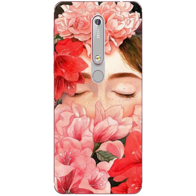 Чехол Uprint Nokia 6 2018 Girl in Flowers