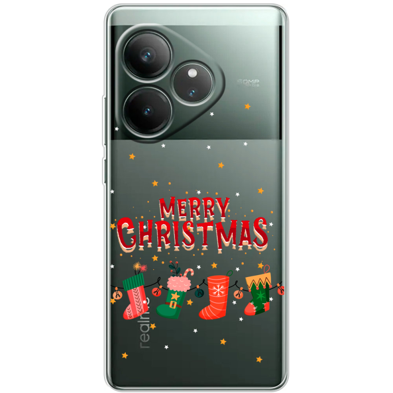 Прозорий чохол BoxFace Realme GT 6 Merry Christmas