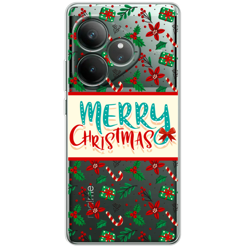 Прозорий чохол BoxFace Realme GT 6 Vintage Christmas Pattern