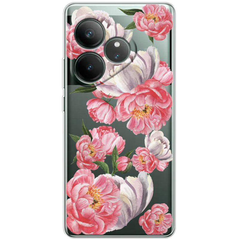 Прозорий чохол BoxFace Realme GT 6 Peony Watercolor Style