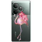 Прозорий чохол BoxFace Realme GT 6 Floral Flamingo