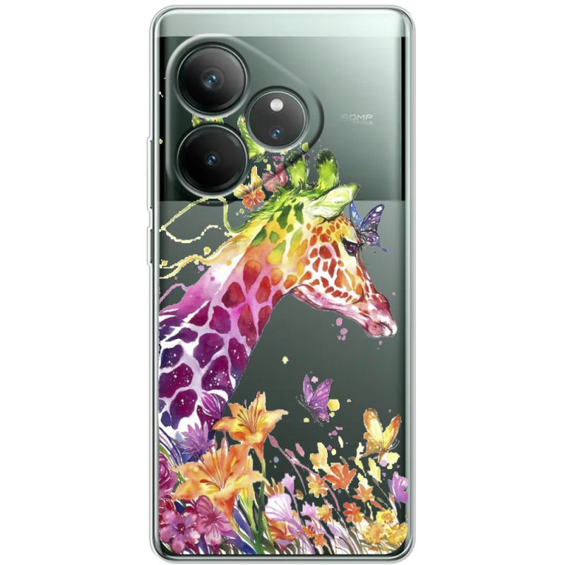 Прозорий чохол BoxFace Realme GT 6 Colorful Giraffe