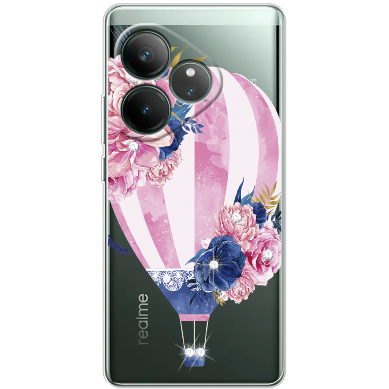 Чохол зі стразами Realme GT 6 Pink Air Baloon