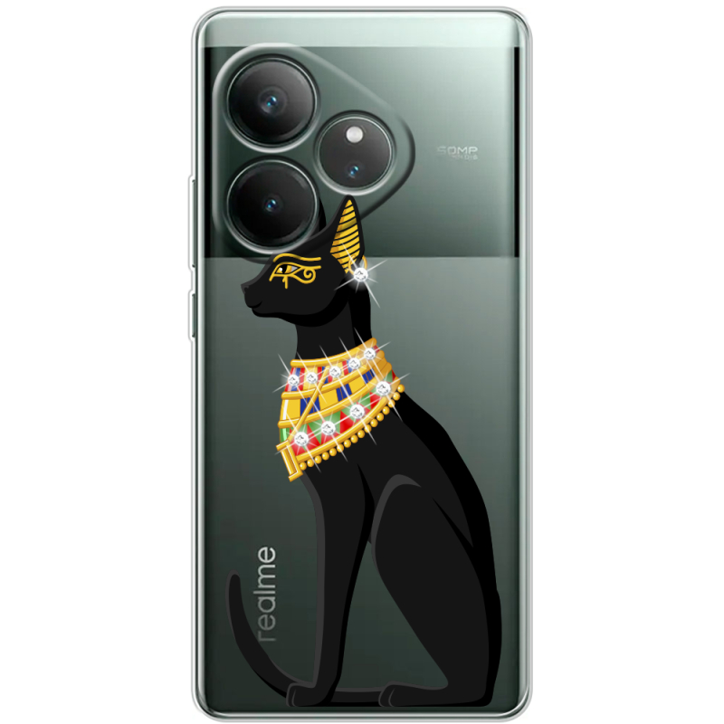 Чохол зі стразами Realme GT 6 Egipet Cat