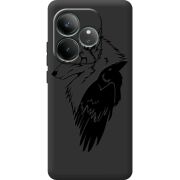 Чорний чохол BoxFace Realme GT 6 Wolf and Raven