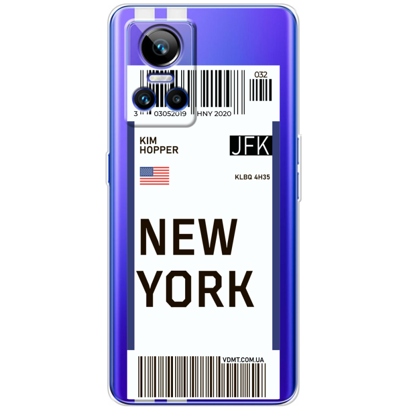 Прозорий чохол BoxFace Realme GT Neo 3 Ticket New York