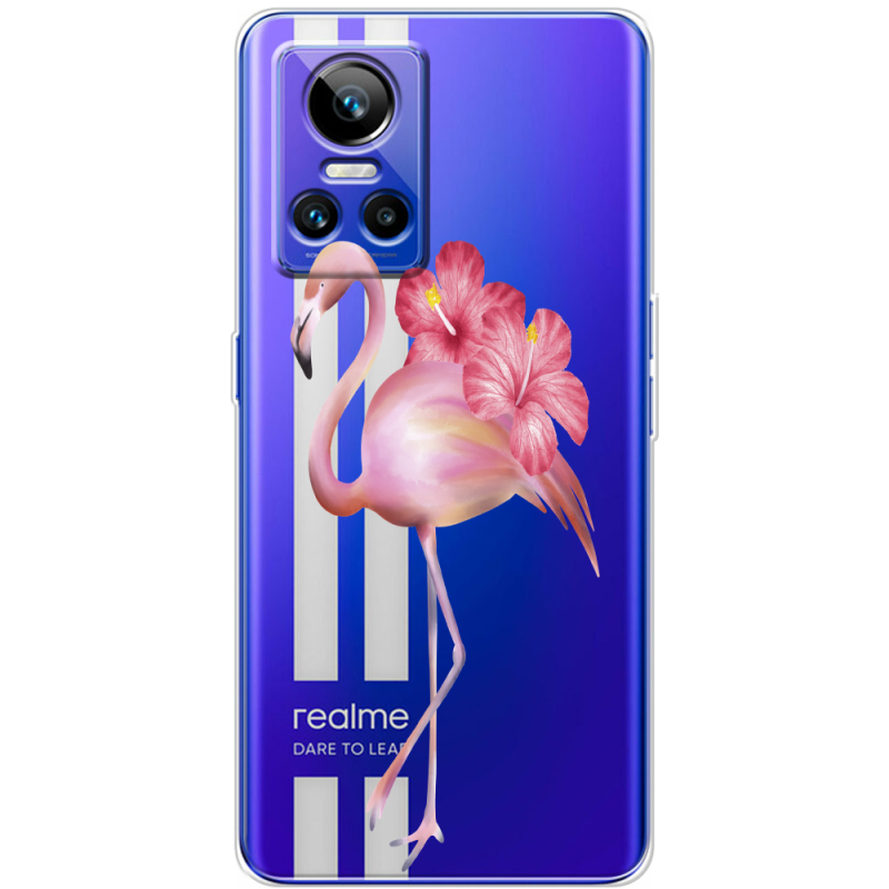 Прозорий чохол BoxFace Realme GT Neo 3 Floral Flamingo