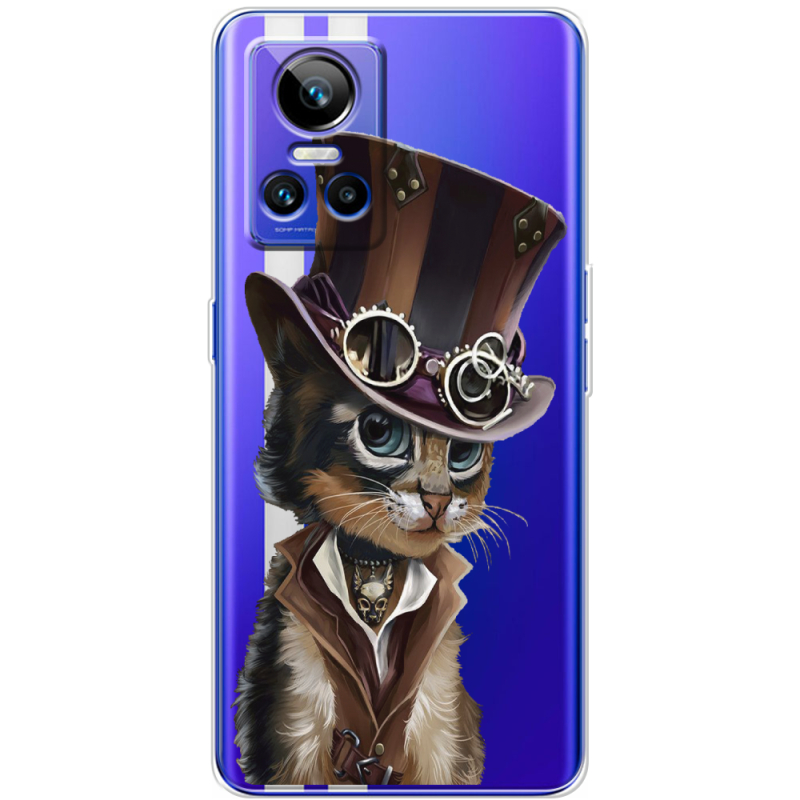 Прозорий чохол BoxFace Realme GT Neo 3 Steampunk Cat