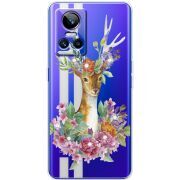 Чохол зі стразами Realme GT Neo 3 Deer with flowers