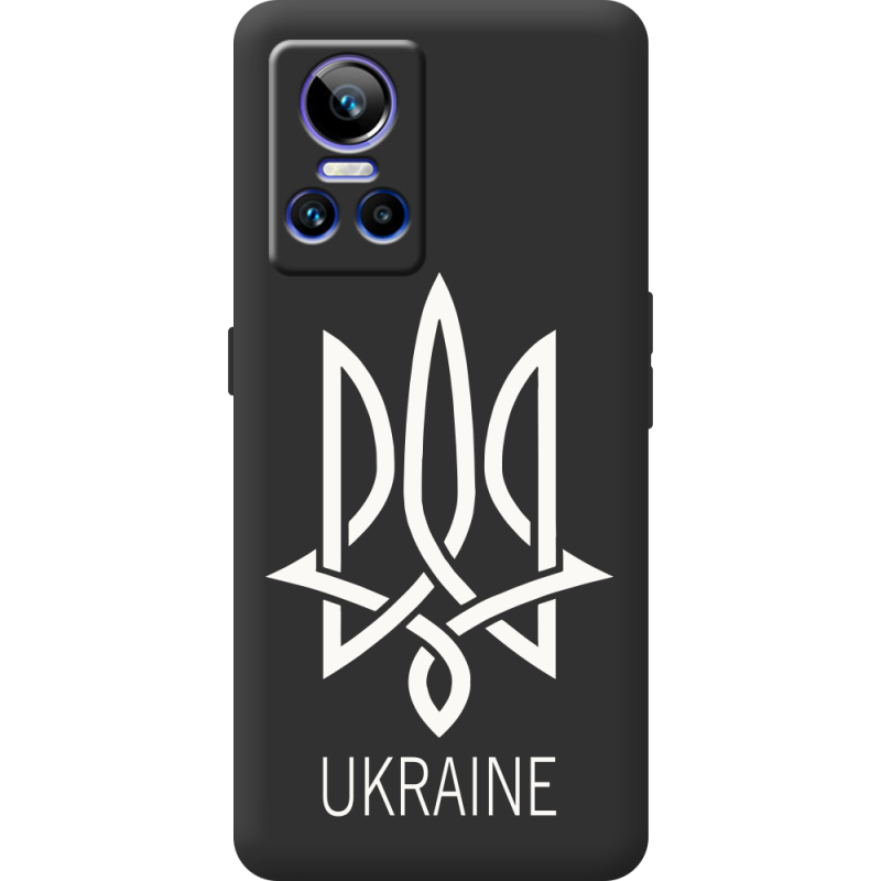 Чорний чохол BoxFace Realme GT Neo 3 Тризуб монограмма ukraine