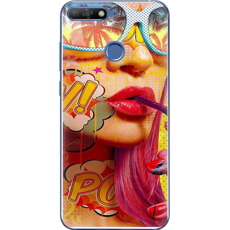 Чехол Uprint Huawei Y6 Prime 2018 / Honor 7A Pro Yellow Girl Pop Art